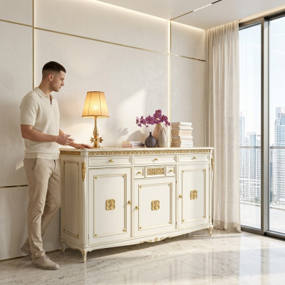 Sala da soggiorno di lusso in legno Comò credenza Mobiletto armadio in legno