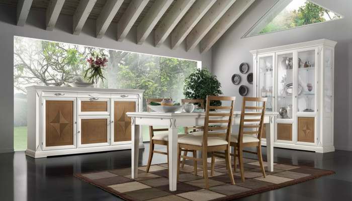 Sala da pranzo Tavolo da pranzo 4x Sedie Set tavolo gruppo 7 pezzi. Set Classico