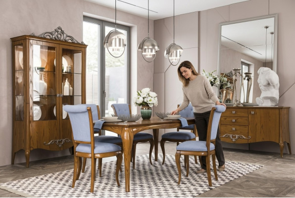 Set da sala da pranzo, set tavolo 6 sedie design credenza mobili di lusso nuovi