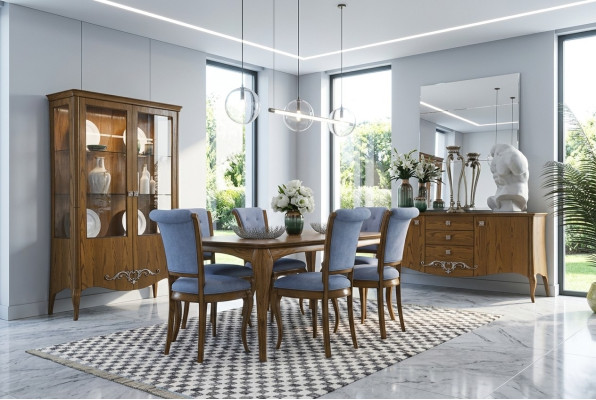 Set da sala da pranzo, set tavolo 6 sedie design credenza mobili di lusso nuovi