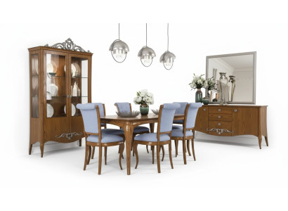 Set da sala da pranzo, set tavolo 6 sedie design credenza mobili di lusso nuovi