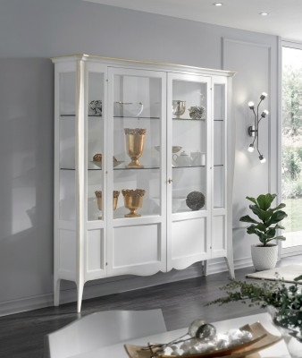 Vetrina Mobile soggiorno di lusso italiano stile classico in legno