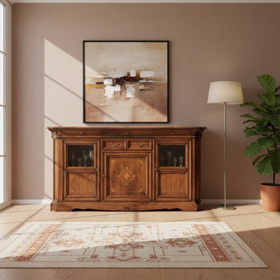 Mobile contenitore soggiorno con cassetti in legno marrone nuovo