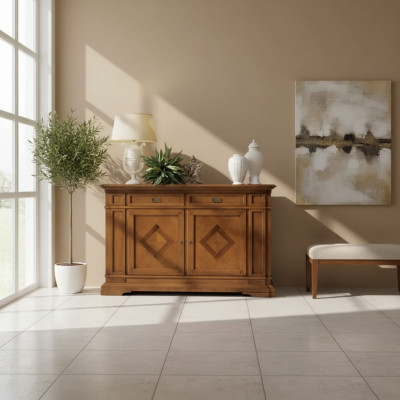 Mobili di lusso in legno italiano, cassettiera stile credenza marrone sideboard nuovo.