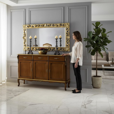 Mobiletto in legno stile italiano, mobili di lusso classici nuovi.