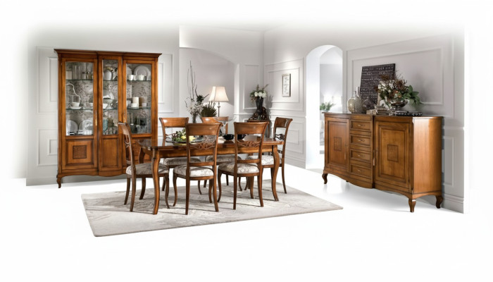 Tavolo da pranzo con 6 sedie sala da pranzo gruppo da pranzo in legno credenza 9 pezzi set