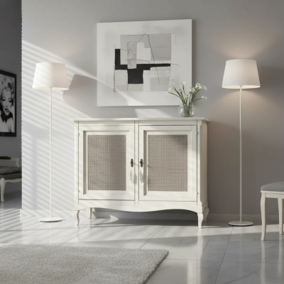 Mobiletto credenza credenza armadi cassettiere in legno arredamento di lusso bianco