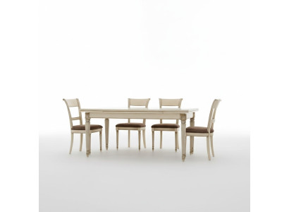 Tavolo da pranzo in stile italiano 4 sedie Tavolo e sedie in legno Design da pranzo 5 pezzi