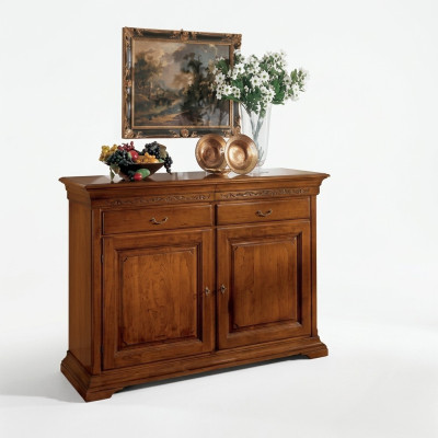Mobili di stile italiano credenza marrone, lusso, in legno per il soggiorno.