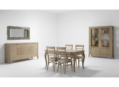 Set da pranzo design sala da pranzo Tavolo da pranzo 8 pezzi Mobili in legno Madia 4 sedie Nuovo  Set da pranzo di design per la sala da pranzo Tavolo da pranzo 8 pezzi Mobili in legno Madia 4 sedie Nuovo