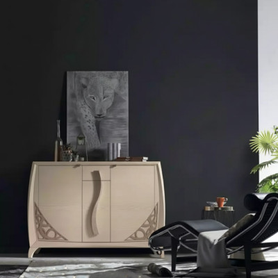 Comò Madia Armadio in Legno Beige Mobili Comodini Soggiorno Nuovi