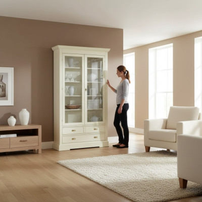 Soggiorno armadio in vetro vetrina credenza legno lusso armadi mobili.