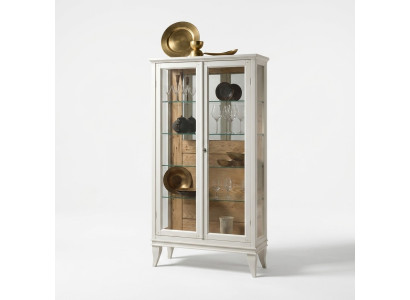 Vetrina Mobili di lusso italiani Vitrine Cabinet in vetro design bianco nuovo