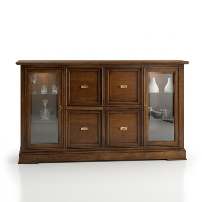 Mobile soggiorno credenza armadietto in vetro vetrina sala da pranzo in legno.
