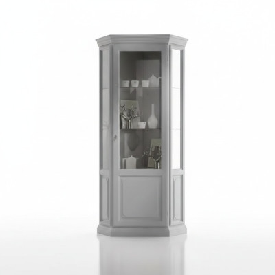 Angolo Vetrina Armadio Bianco Vetrine Soggiorno Design Classico Mensola