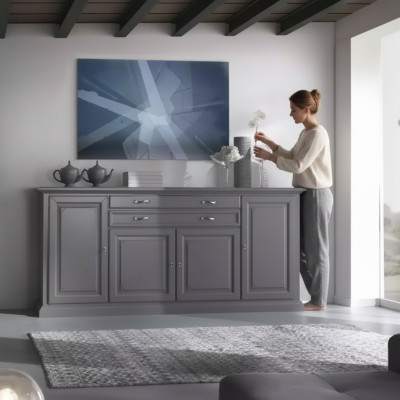Comò armadio sideboard Classico lussuoso mobile da soggiorno in legno