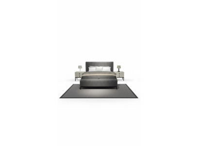 Letto moderno + panca + 2 comodini contemporaneamente Funzionale e confortevole.