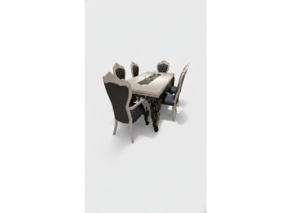 Grande set da sala da pranzo, elegante tavolo da pranzo con 4 sedie, nuovo elegante set.