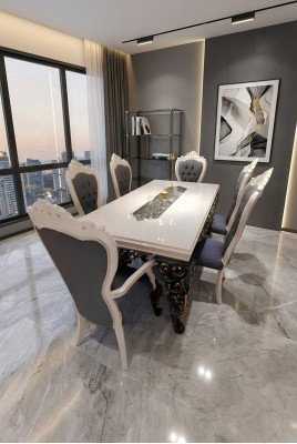 Lussuose sedie design 4x con pregiato rivestimento in velluto elegante design di sedie Nuovo