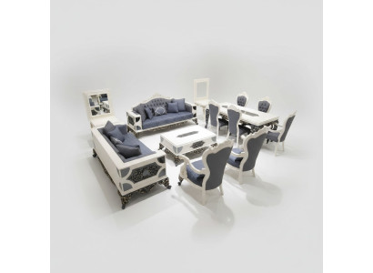 Moderno set soggiorno di 4 pezzi Eleganti 2 divani Poltrona designer Nuovo