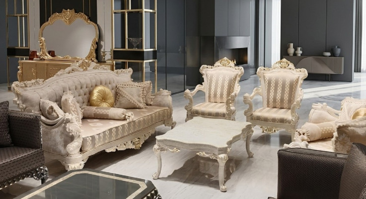Set da soggiorno moderno due eleganti set divani 3 posti poltrone da designer.
