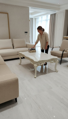 Soggiorno, elegante tavolino, fascino di lusso Tavolino da salotto, mobili da soggiorno.