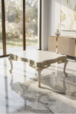 Soggiorno, elegante tavolino, fascino di lusso Tavolino da salotto, mobili da soggiorno.