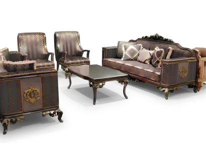 Lussuoso set divano a 3 pezzi con divano a 3 posti Relax e poltrone Deluxe.