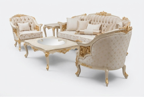Set di divani di lusso per il soggiorno Set di divani per il soggiorno Set di divani 3+1+1+Tavolino