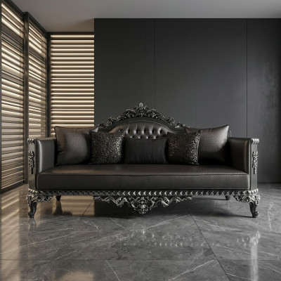 Sofà elegante a tre posti Divano moderno a tre posti Elegante divano a tre posti marrone