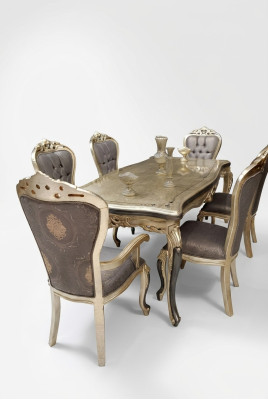 Mobili da sala da pranzo moderni tavolo da pranzo di lusso + 6 sedie tavolo sedie