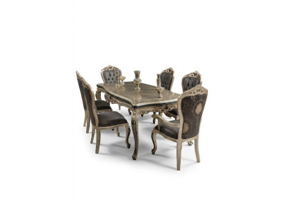 Mobili da sala da pranzo di design Tavolo da pranzo in legno Tavolo oro Posti per 6 persone