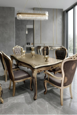 Elegante sala da pranzo con 6 sedie Mobili da sala da pranzo con 6 sedie 6 sedie robuste