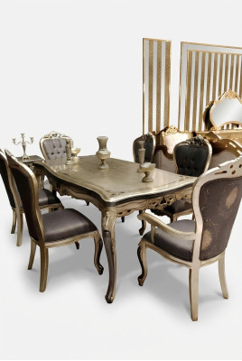 Elegante sala da pranzo con 6 sedie Mobili da sala da pranzo con 6 sedie 6 sedie robuste