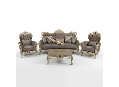 Set da divano moderno 3 posti, 2 poltrone, tavolino da salotto, set da soggiorno