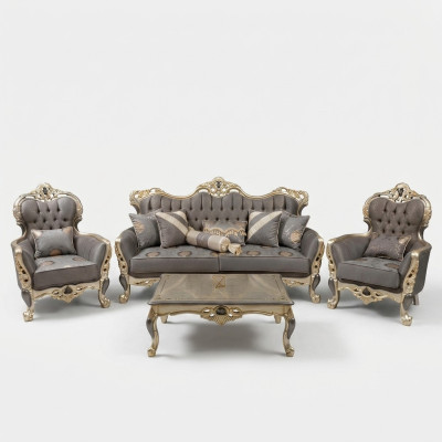 Set di divani esclusivo 3+3+1 3 pezzi 2 divani poltrona Relax Set di lusso  Set di divani esclusivo 3+3+1, 3 pezzi 2 divani poltrona Relax Set di lusso