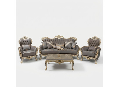 Set di divani esclusivo 3+3+1 3 pezzi 2 divani poltrona Relax Set di lusso  Set di divani esclusivo 3+3+1, 3 pezzi 2 divani poltrona Relax Set di lusso