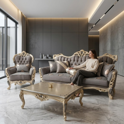 Mobili da soggiorno di lusso Poltrona Poltrona di alta qualità Poltrona Grigia Nuova Relax