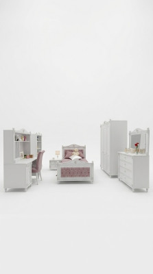 Set completo per la camera dei bambini di design. Set camera da letto mobili per bambini e ragazzi.