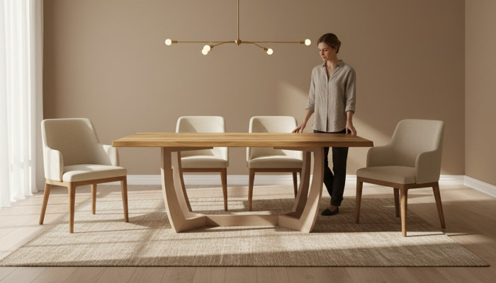 Sala da pranzo Tavolo da pranzo 180cm Legno Tavolo da cucina Tavolo 90x180 marrone moderno