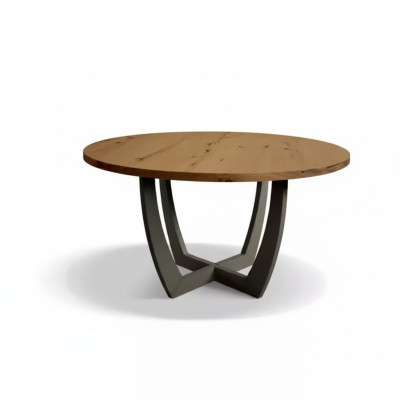 Tavolo rotondo in legno per la cucina Stile moderno marrone da 140 cm