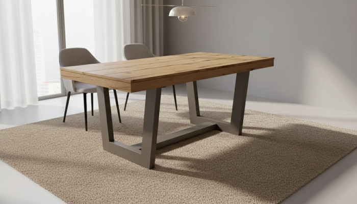 Tavolo da pranzo allungabile in legno, tavolo 160/240 x 90 x 78 cm, stile moderno.