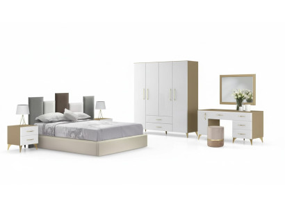 Set camera da letto Letto 2x Comodino Comò 7 pezzi Design di lusso