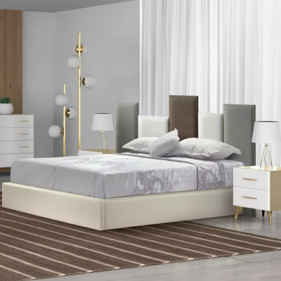 Set da camera da letto letto 2x comodino legno bianco completo moderno 3 pezzi