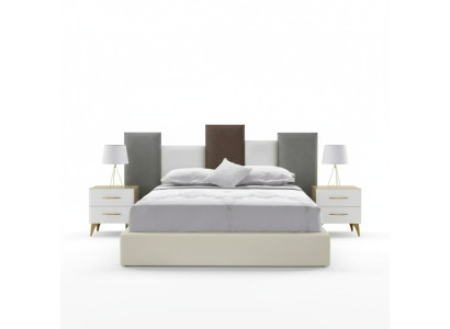 Set da camera da letto letto 2x comodino legno bianco completo moderno 3 pezzi