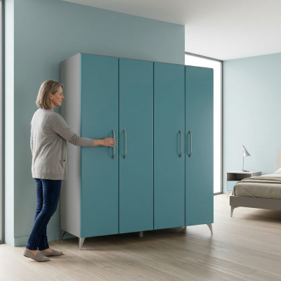 Armadio Camera Da Letto In Legno Moderno Armadio Armadi Blu