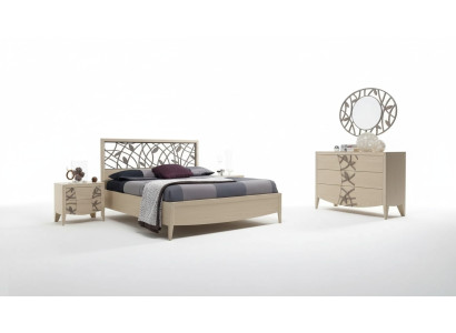 Set camera da letto completo letto 2x comodino comò 5 pezzi nuovo beige
