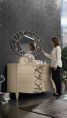Camera da letto Comò Specchio Credenza Comodini Legno Design moderno di lusso