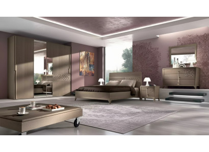 Camera da letto Letto 2x Comodino Design 6 pezzi Set completo marrone 6 pezzi