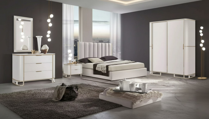 Letto 2x Comodini Comò 6 pezzi. Set camera da letto design di lusso nuovo